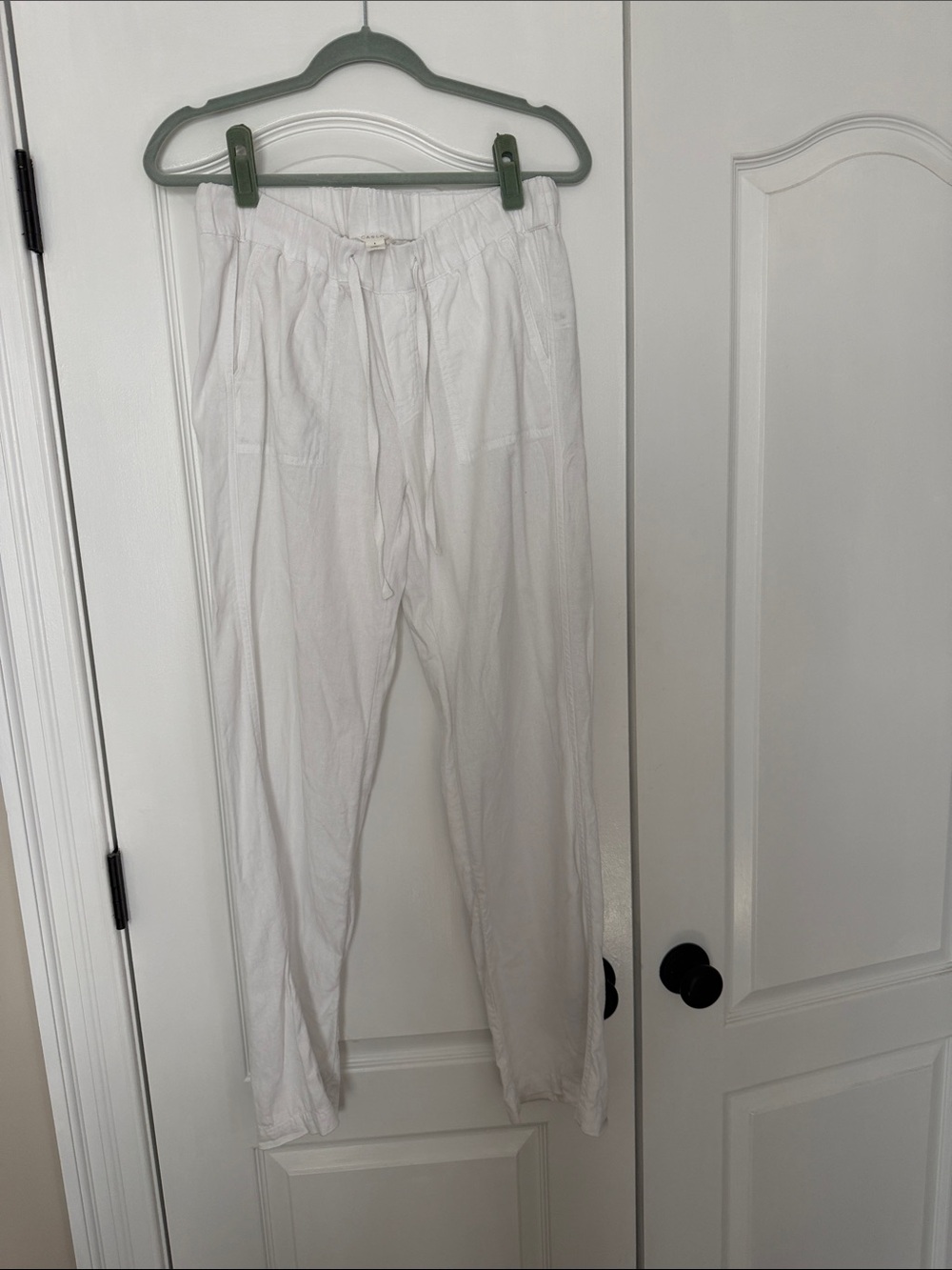 Caslon White Linen Drawstring Pants